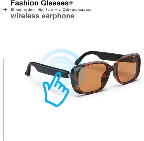 Vista 6 de Gafas de sol inteligentes con audio Bluetooth con altavoces, protección UV400, lentes de bloqueo de luz azul para hombres y mujeres Uf-17