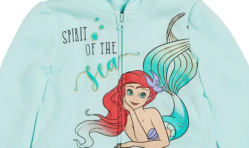 Vista 5 de Disney Sudadera con capucha y cremallera de princesa para bebés y niños grandes (18 meses - 14-16)