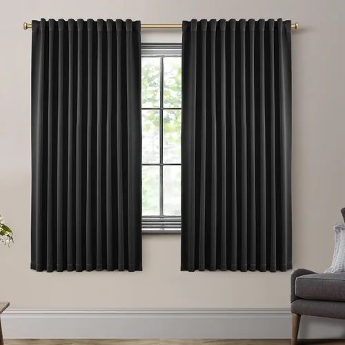 Vista 80 de SHINELAND Cortinas opacas cortas para ventanas de dormitorio, cortinas de baño, 45 pulgadas de largo