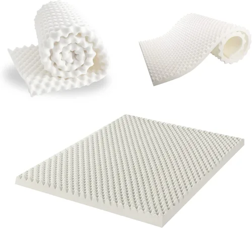 Vista 10 de Spring Coil, Toppers de espuma viscoelástica de gel contorneado de 1 pulgada para mayor comodidad y apoyo, individual, azul