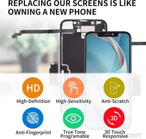 Vista 5 de para iPhone XR Reemplazo de pantalla de 6.1 pulgadas con altavoz de oído Kit de sensor de proximidad de montaje completo Pantalla LCD 3D Touch