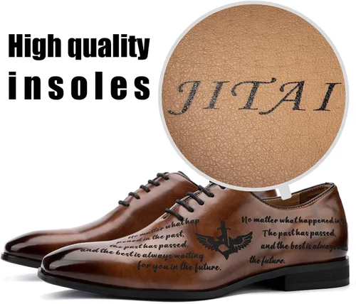 Vista 4 de JITAI Mens Oxford Shoes Mens Casual Dress Shoes Lace Up Fashion Shoes Formal