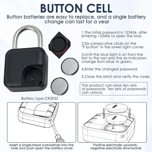 Vista 6 de Cerradura de combinación para casillero 6 dígitos contraseña digital candado para gimnasio Code Combo Aluminum Alloy Lock Push Button Security