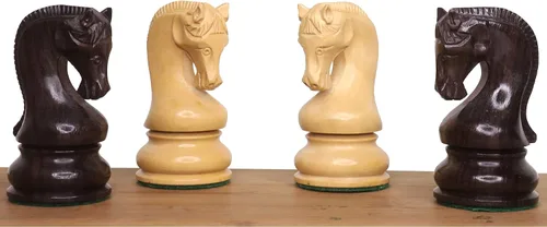 Vista 2 de Royal Chess Mall - Juego de piezas de ajedrez Leningrado Staunton - Palisandro y boj - 4" King