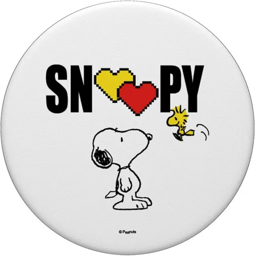 Vista 3 de delicoco Peanuts Valentine Snoopy Love PopSocket - Adhesivo PopGrip para iPhone 11, color negro