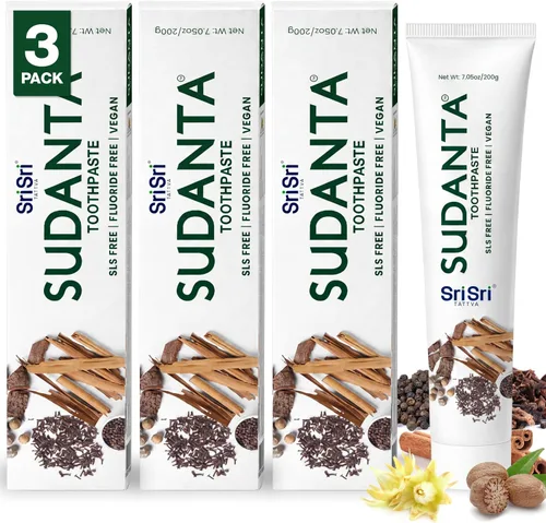 Vista 13 de Sri Sri Tattva Sudanta - Pasta de dientes de carbón - SLS, pasta de dientes herbales sin flúor con neem y hierbas ayurvédicas, blanqueamiento dental