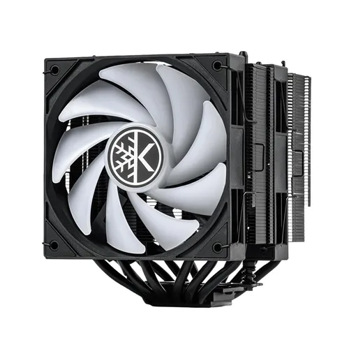 Vista 2 de KINGCOOL Iron Wind 120 ARGB Enfriador de aire para CPU, 6 tubos de calor y torres duales, ventiladores PWM duales de 120 mm, velocidad de 1800 RPM