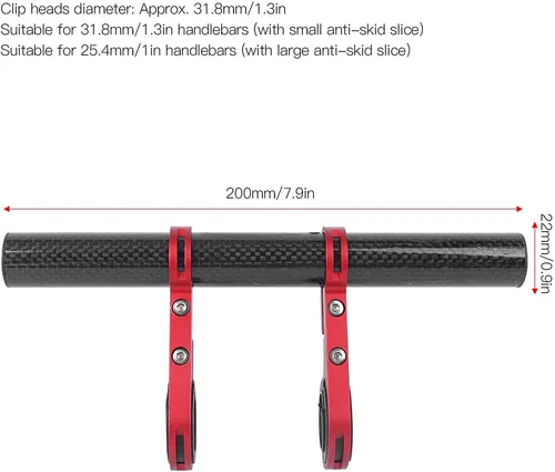 Vista 3 de BORDSTRACT Extensor de manillar doble para bicicleta, estante de extensión de manillar de aleación de aluminio, soporte de luz de mesa de código