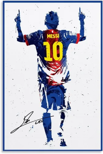 Vista 11 de SUKORI Messi - Póster Messi firmado (4) para dormitorio, estética, 12 x 18 pulgadas, sin marco