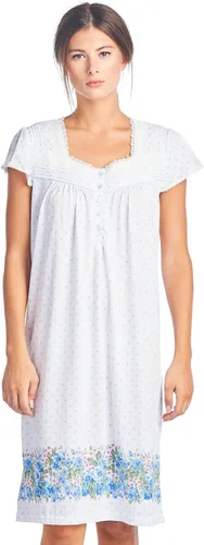 Vista 8 de Casual Nights Camisón de encaje floral con mangas casquillo para mujer