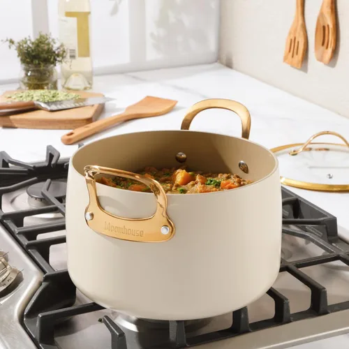 Vista 6 de bloomhouse - Dos veces ganador de los Favoritos de Oprah - Olla holandesa antiadherente de aluminio resistente de 8 cuartos de galón, libre de PFA