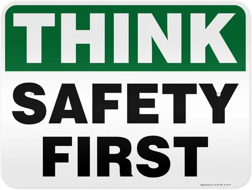 Vista 18 de Think Safety First Sign, 10 x 7 pulgadas, libre de óxido, aluminio 040, resistente a la decoloración, fabricado en Estados Unidos por My Sign Center