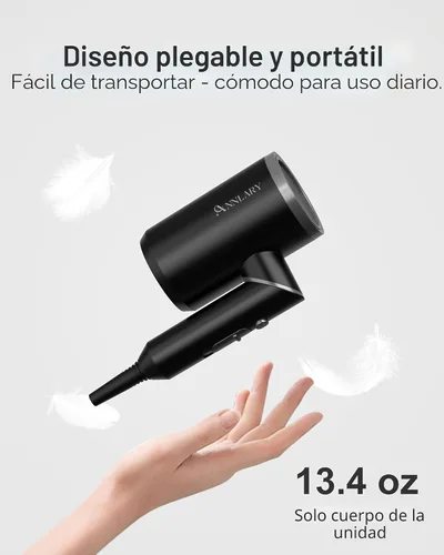 Vista 5 de ANNLARY Secador de pelo con peine Secador de pelo de 1800 W con difusor para cabello rizado Secador de pelo iónico de plasma para control