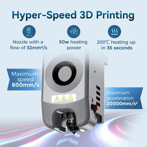 Vista 3 de Impresora 3D Flashforge Adventurer 5M para Principiantes, Impresión Rápida de 600mm/s, Conducción Directa (280°C), Nivelación Automática, Plataforma