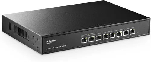 Vista 12 de MokerLink Switch Ethernet de 4 puertos 2.5G con SFP 2x10G, 4 puertos Base-T de 2.5G compatibles con 10/100/1000Mbps, conmutador de red sin