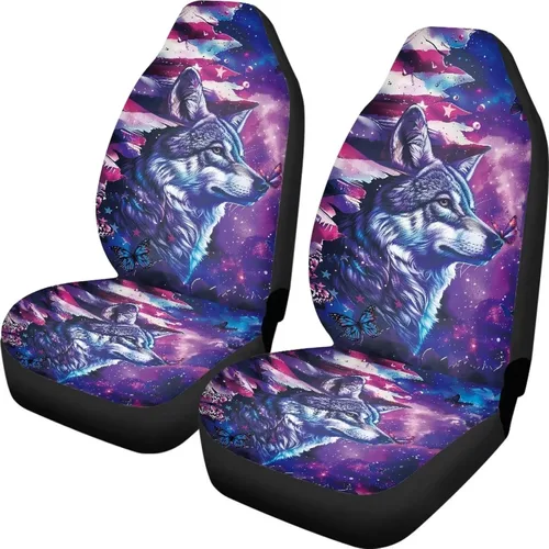 Vista 40 de Talayituse - Funda de asiento de coche con estampado de salpicaduras de pintura de la bandera americana, funda de asiento de cubo para vehículo, 4