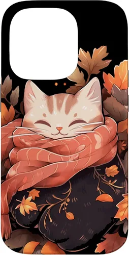 Vista 17 de Funda para iPhone 16 Cat Kitten Otoño Temporada Otoño Hojas Acción de Gracias