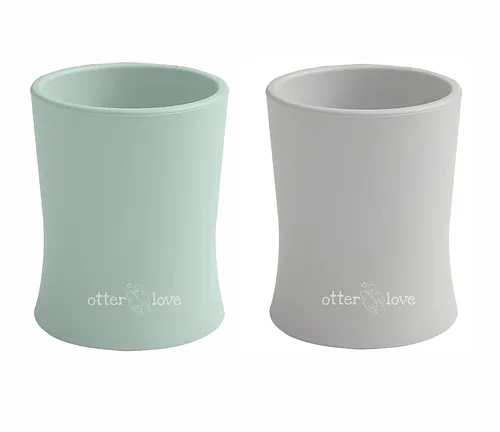 Vista 7 de otterlove Taza de entrenamiento de silicona para bebés y niños pequeños, aprobada por OT pediátrica, 100% silicona LFGB pura de platino, irrompible