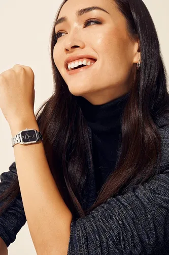 Vista 3 de Anne Klein - Reloj de pulsera para mujer, PlateadoNegro