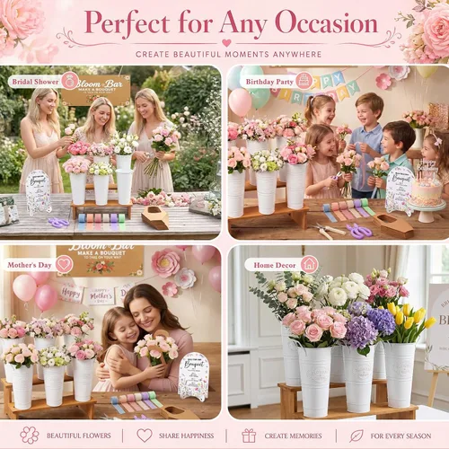 Vista 9 de DIY Bloom Bar Supplies Set, 47 Pcs Complete Flower Bar Supplies kit