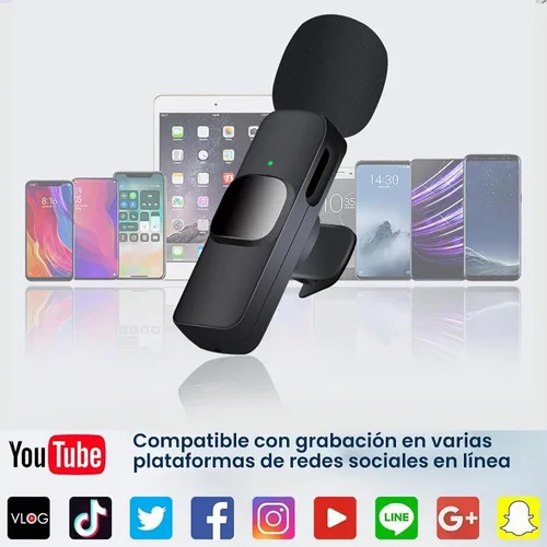 Vista 3 de Mini micrófono, micrófono inalámbrico 3 en 1 para iPhone, iPad, Android, cámara, micrófonos de solapa inalámbricos profesionales para grabación