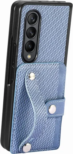 Vista 7 de Asuwish Funda de teléfono para Samsung Galaxy Z Fold 2 5G 2020 y accesorios para celular con correa para la muñeca, soporte para tarjeta de crédito