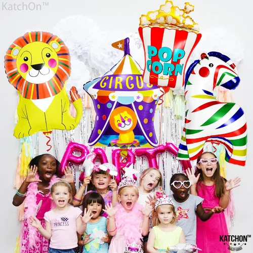Vista 7 de KatchOn, Xtralarge, Globos de carnaval - 4 piezas Decoraciones de fiesta temática de carnaval Globos de circo para decoraciones de carnaval