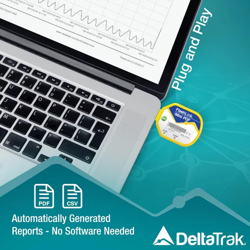 Vista 2 de Deltatrak (10 unidades) Registrador de datos de temperatura USB de 85 días en tránsito de viaje de un solo uso de cadena fría PDF Logger