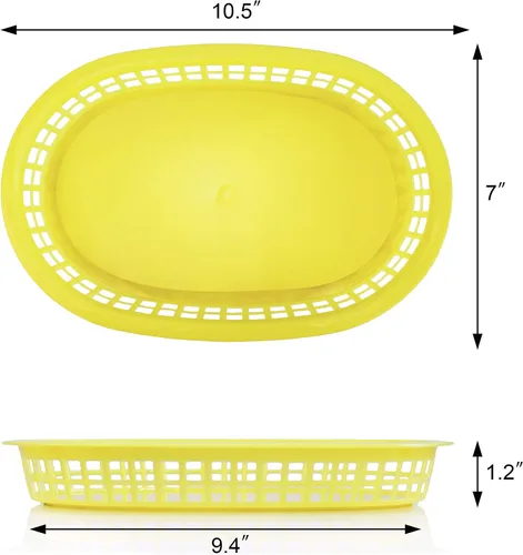 Vista 3 de New Star Foodservice Cestas de comida rápida, 10.5 x 7 pulgadas, juego de 36, amarillo
