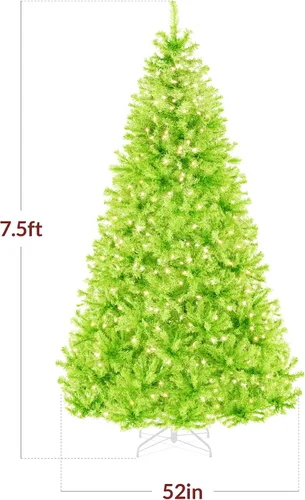 Vista 158 de Best Choice Products Árbol de Navidad azul bebé preiluminado de 6 pies, decoración navideña artificial completa con 947 puntas de rama, 250 luces