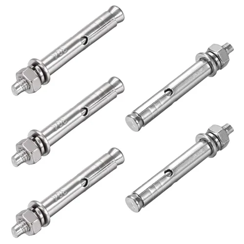 Vista 14 de 5 piezas de pernos de expansión de acero inoxidable 304 M6 x 1.969 in 304, tornillo de expansión hexagonal externo, anclaje de manguera, cubierta