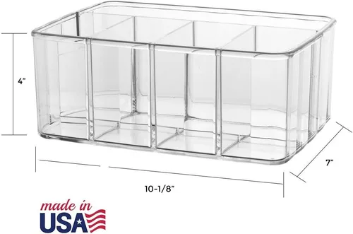 Vista 3 de Organizador de mueble de lavamanos de plástico transparente de calidad superior. 5 compartimientos.