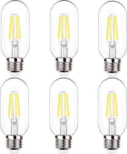 Vista 11 de NOTOC foco LED E26 de 4 W, equivalente a 40 W, foco tubular E26 no regulable luz cálida diurna 4000 K, foco de filamento Edison antiguo