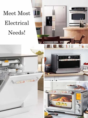 Vista 5 de Juego de 2 fundas para manijas de puerta de refrigerador con texto en inglés «Merry Christmas» para lavavajillas, microondas, horno, nevera, estufa