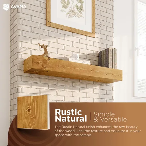 Vista 6 de Muestras de color de madera de pino natural Avana - Encuentra tu combinación perfecta para estantes de repisa - Muestras de madera auténticas - 5