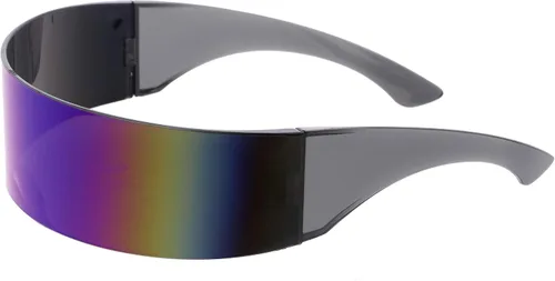 Vista 3 de zeroUV Gafas de sol Cyclops Futuristic Cyberpunk con visera semitranslúcida de los años 80