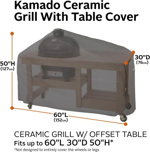 Vista 3 de Classic Accessories Cubierta Ravenna para asador/parrilla de BBQ de cerámica Kamado resistente al agua de 60 pulgadas