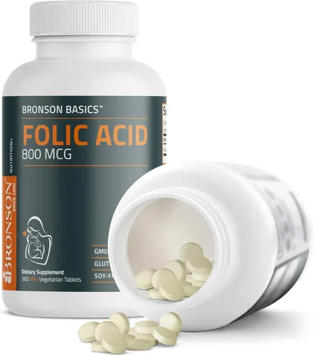 Vista 4 de Bronson El ácido fólico 800 MCG apoya el desarrollo prenatal, sin OMG, 360 tabletas