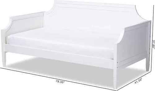 Vista 3 de Baxton Studio Sofá cama, individual, blanco