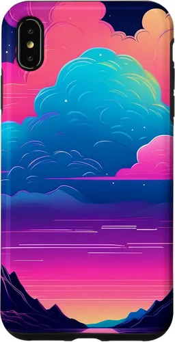 Vista 7 de iPhone 15 Colorful Retro Vaporwave Landscape Synthwave Case