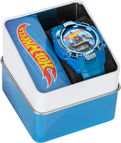 Vista 8 de Hot Wheels - Reloj para niños, pantalla LCD iluminada, correa cómoda ajustable, lata coleccionable, perfecto para niños y niñas