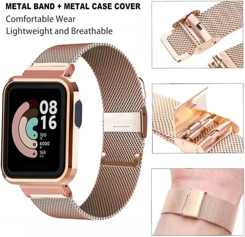Vista 3 de Compatible con Redmi Watch 2 Lite, correa de repuesto de metal de acero inoxidable compatible con Xiaomi Mi Watch Lite 2 Smart Watch