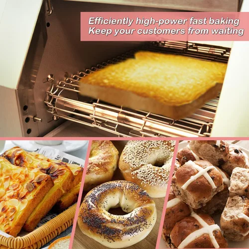Vista 7 de Transportador de tostadora comercial de 150 rebanadas/hora, tostadora de acero inoxidable para pan de panecillo resistente con control de 7