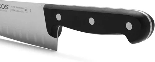 Vista 4 de Arcos Cuchillo de chef Granton de acero inoxidable de 8 pulgadas. Cuchillo de cocina para cortar y pelar alimentos pequeños. Mango ergonómico