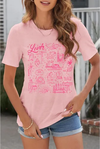 Vista 2 de Camisetas de álbum de música para mujer, camiseta de concierto, diseño gráfico de música country You Need to Calm Down Lover Fans Gift Tees Tops