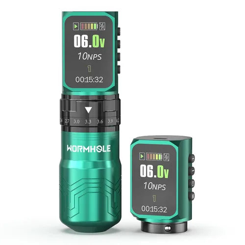 Vista 11 de Wormhole 2PCS 2,300mAh Baterías 8PCS 30ML tatuaje tinta tatuaje pistola kit Dos Verdes