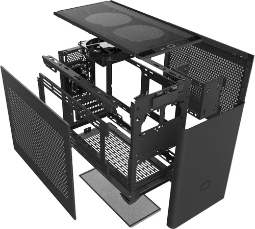 Vista 15 de Cooler Master Carcasa NR200 Mini-ITX para PC, montaje horizontal para GPU, diseñado listo para Nvidia RTX 5070 Ti AMD RX 9070 XT, SFX PSU - Listo