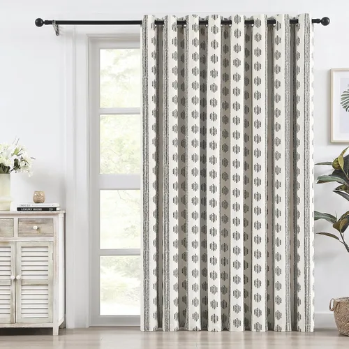 Vista 28 de Melodieux Cortinas bohemias 80% opacas de 63 pulgadas de largo para dormitorio, sala de estar, oscurecimiento de sala de estar, cortinas
