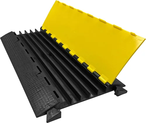 Vista 5 de Electriduct Rampa para silla de ruedas para cubierta de cable, protector de cable de transición suave, perfil de 2 pulgadas, goma antideslizante