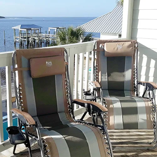 Vista 12 de Timber Ridge Oversized Zero Gravity Chair, Padded Reclining Lounge Chair with Adjustable Headrest & Cup Holder, Heavy Duty Support 350 lbs, Foldable